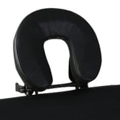 Vidaxl Črna zložljiva masažna miza s 4 območji in aluminjastim okvirjem