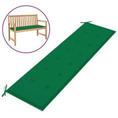 Vidaxl Blazina za vrtno klop zelena 180x50x3 cm oxford tkanina
