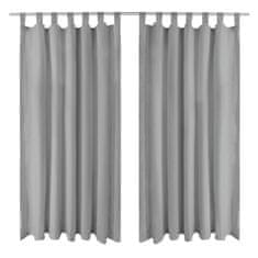Vidaxl Zavese iz mikro satena 2 kosa z zankami 140x245 cm sive barve