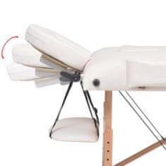 shumee 2-conska zložljiva masažna miza in stolček debelina 10 cm bela