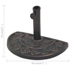 Vidaxl Podstavek za senčnik polokrogel bronast 9 kg