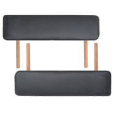 shumee Komplet 3-conske zložljive masažne mize in stolčka črne barve