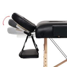 Vidaxl 3-conska zložljiva masažna miza in stolček debeline 10 cm črna