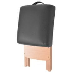 Vidaxl Komplet 3-conske zložljive masažne mize in stolčka črne barve