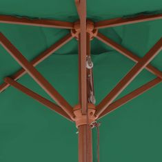 Greatstore Zunanji senčnik z lesenim drogom 150x200 cm zelene barve