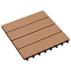 Vidaxl Talne plošče 22 kosov 30x30 cm 2 m2 WPC barva tikovine