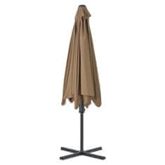 Greatstore Zunanji senčnik z jeklenim drogom 300 cm taupe