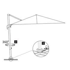 Vidaxl Previsni senčnik z aluminijastim drogom 300x300 cm taupe