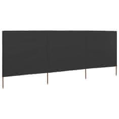 Vidaxl 3-panelni vetrobran tkanina 400x120 cm antracit