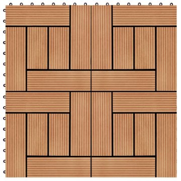 Vidaxl Talne plošče 11 kosov WPC 30x30 cm 1 m2 barva tikovine