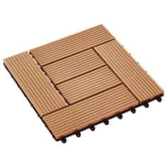 Vidaxl Talne plošče 22 kosov 30x30 cm 2 m2 WPC barva tikovine