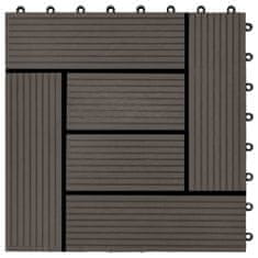 Vidaxl Talne plošče 22 kosov 30x30 cm 2 m2 WPC temno rjave