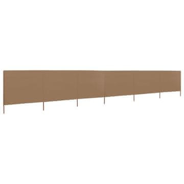 Vidaxl 6-panelni vetrobran tkanina 800x80 cm taupe