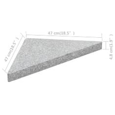 shumee Utežne plošče za senčnik 4 kosi siv granit trikotne 60 kg