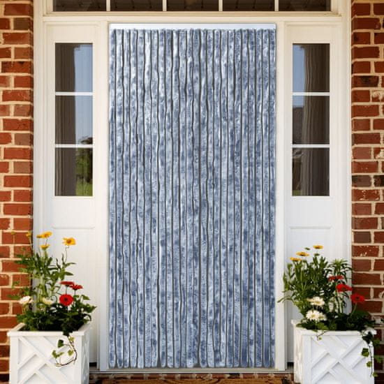 Vidaxl Zavesa proti mrčesu iz šenilje 100x220 cm srebrna