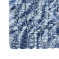 Greatstore Zavesa proti mrčesu iz šenilje 100x220 cm modra, bela, srebrna