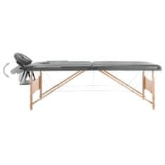 shumee Masažna miza z 2 conama lesen okvir antracit 186x68 cm