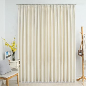 Vidaxl vidaXL Zatemnitvena zavesa s kavlji, žamet, krem, 290x245 cm