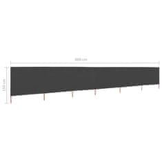 Vidaxl 6-panelni vetrobran tkanina 800x120 cm antraciten