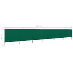 Vidaxl 6-panelni vetrobran tkanina 800x120 cm zelen