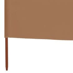 Greatstore 5-panelni vetrobran tkanina 600x80 cm taupe