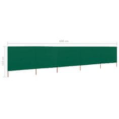 Vidaxl 5-panelni vetrobran tkanina 600x80 cm zelen