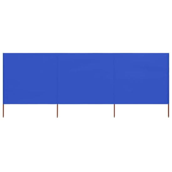 Vidaxl vidaLX 3-panelni vetrobran tkanina 400x120 cm sinje moder