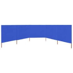 Vidaxl 5-panelni vetrobran tkanina 600x80 cm sinje moder
