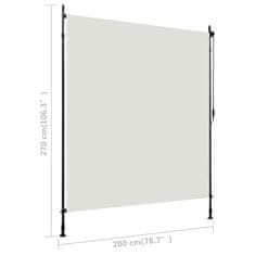 Vidaxl Zunanje rolo senčilo 200x270 cm krem