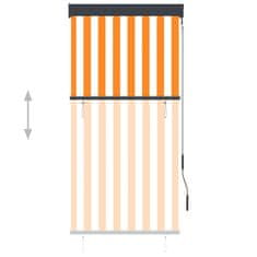 Vidaxl Zunanje rolo senčilo 80x250 cm belo in oranžno