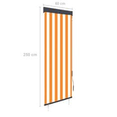 Vidaxl Zunanje rolo senčilo 60x250 cm belo in oranžno