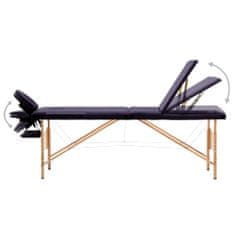 shumee Zložljiva masažna miza 3-conska les vijolična