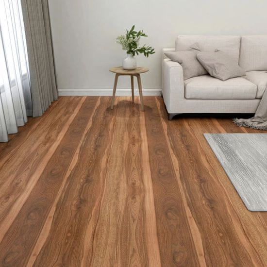 Vidaxl Samolepilne talne plošče 55 kosov PVC 5,11 m2 rjave