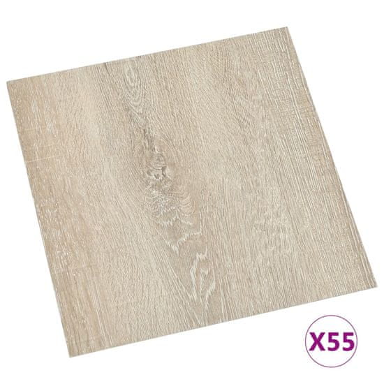Vidaxl Samolepilne talne plošče 55 kosov PVC 5,11 m2 bež