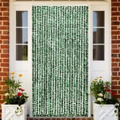 Greatstore Zavesa proti mrčesu zelena in bela 100x220 cm šenilja