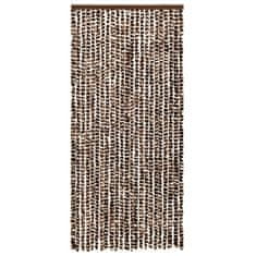 Vidaxl Zavesa proti mrčesu rjava in bela 90x220 cm šenilja