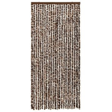 Vidaxl Zavesa proti mrčesu rjava in bela 90x220 cm šenilja