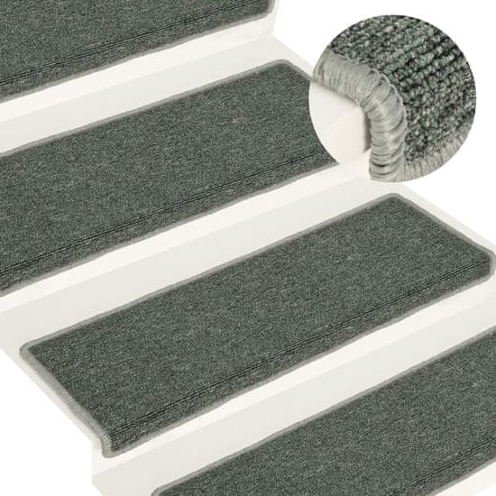 Vidaxl Preproge za stopnice 15 kosov 65x25 cm zelene
