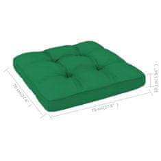 Vidaxl Blazina za kavč iz palet zelena 70x70x12 cm