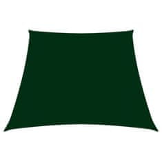 Vidaxl Senčno jadro oksford blago trapez 4/5x3 m temno zeleno