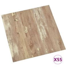 Vidaxl Samolepilne talne plošče 55 kosov PVC 5,11 m² rjave