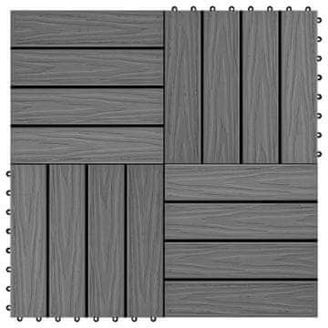 Vidaxl Talne plošče 11 kosov globok relief WPC 30x30 cm 1 m²