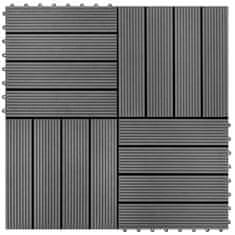 Vidaxl Talne plošče 22 kosov 30x30 cm 2 m2 WPC sive