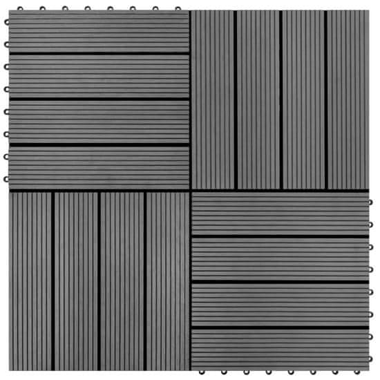 Vidaxl Talne plošče 22 kosov 30x30 cm 2 m2 WPC sive
