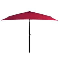 Vidaxl Zunanji senčnik s kovinskim drogom 300x200 cm bordo rdeč