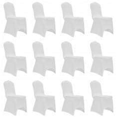 Vidaxl Prevleka za stol raztegljiva bela 12 kosov