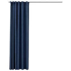 Greatstore Zatemnitvena zavesa z obešali videz platna modra 290x245 cm