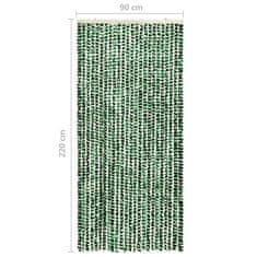Vidaxl Zavesa proti mrčesu zelena in bela 90x220 cm šenilja