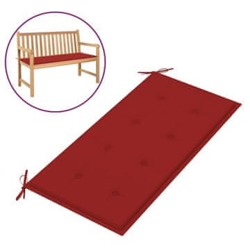 Vidaxl Blazina za vrtno klop rdeča 100x50x3 cm oxford tkanina