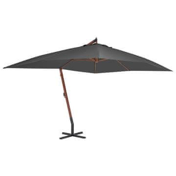 Vidaxl Senčnik z lesenim drogom 400x300 cm antraciten